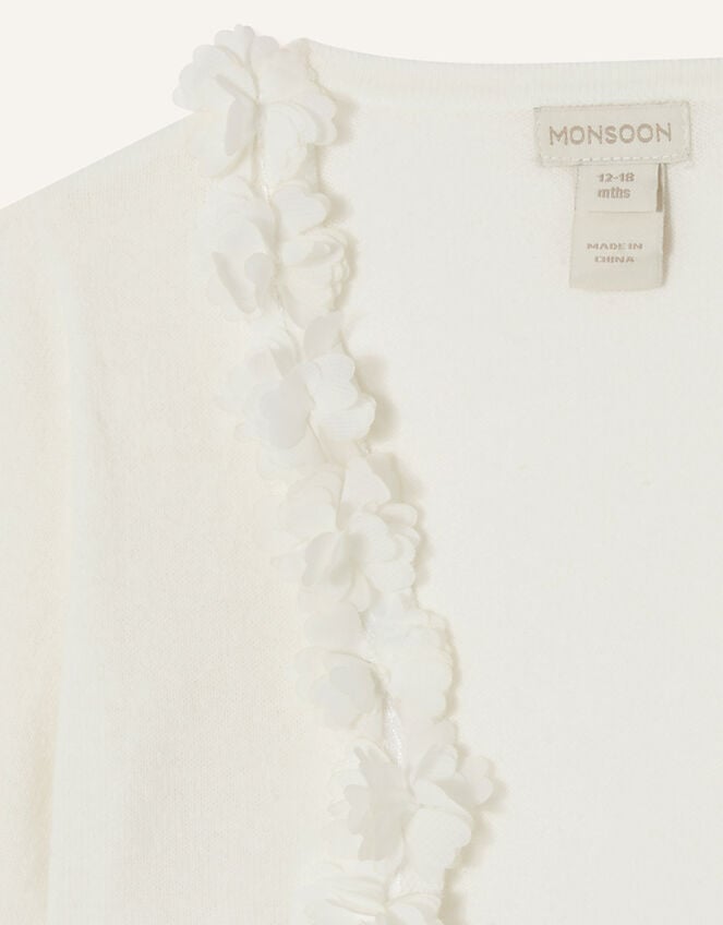 Flora 3D Detail Cardigan, Ivory (IVORY), large