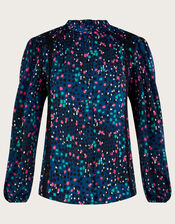 All-Over Foil Print Jersey Shirt, Teal (TEAL), large
