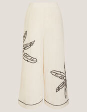 Hope Leaf Embroidered Culottes, Natural (NATURAL), large