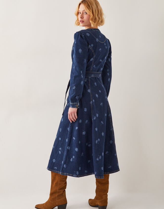 Lulu Daisy Denim Midi Dress, Blue (DENIM BLUE), large