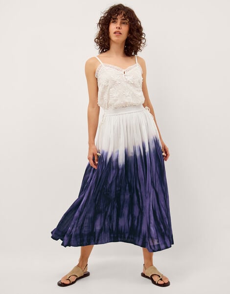 Elise Ombr&eacute; Dip Dye Midi Skirt, Blue (BLUE), large