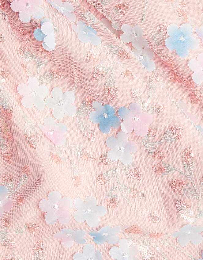 Disco Flower Trapeze Dress, Pink (PALE PINK), large