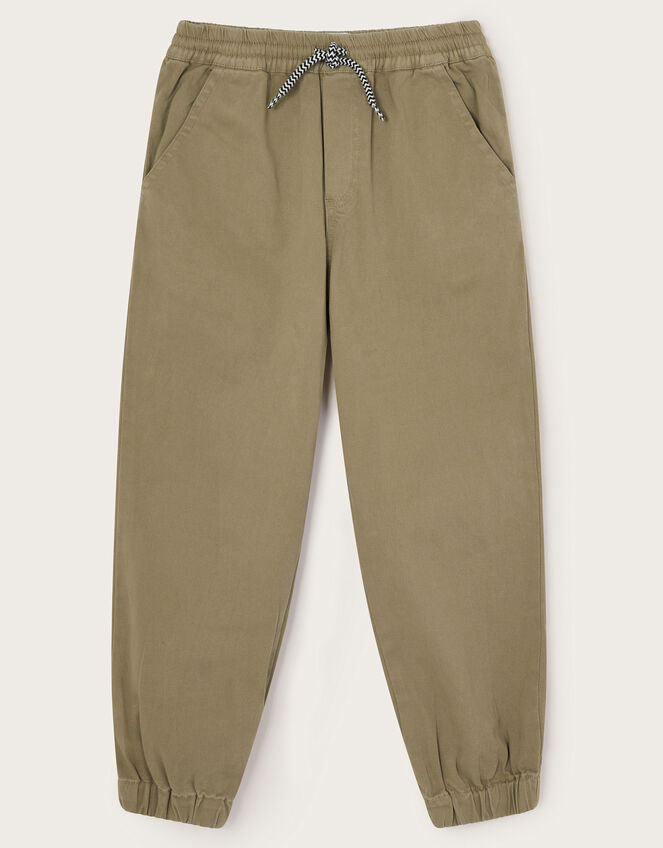 Pull-On Cuffed Pants, Natural (STONE), large