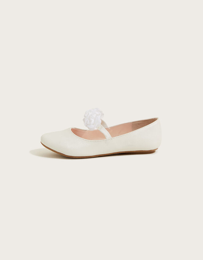 Corsage Ballerina Flats, Ivory (IVORY), large