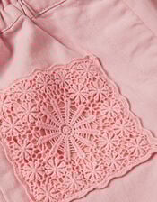 Crochet Pocket High-Waist Trousers, Pink (PINK), large