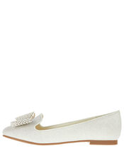 Sylvia Pearl Dazzle Bow Slippers, Ivory (IVORY), large