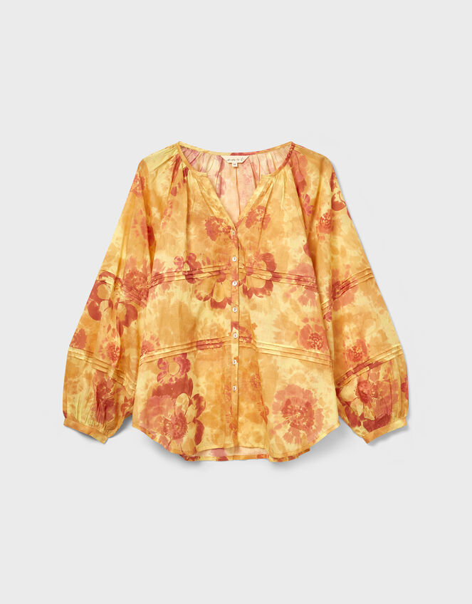 East Nikki Floral Print Blouse, Orange (RUST), large