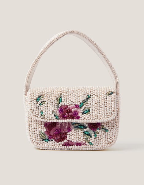 Mini Flower Beaded Bag, , large