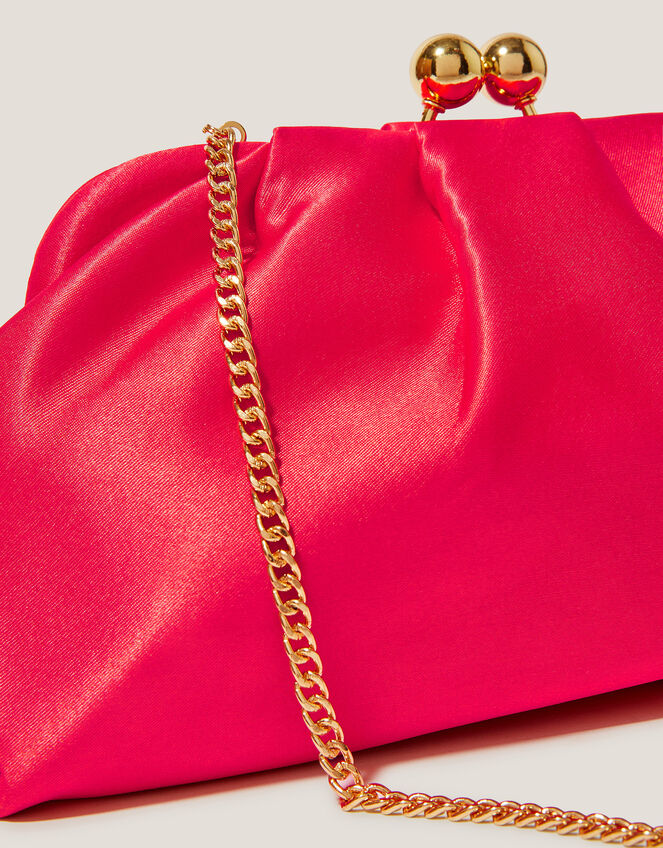 Rhian Satin Clutch Bag, , large