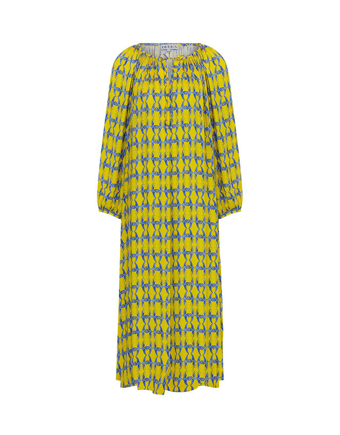 DEEBA Oozie Print Dress, Yellow (YELLOW), large