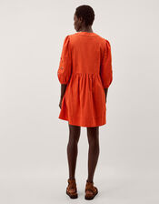 Noelle Embroidered Mini Dress, Orange (ORANGE), large