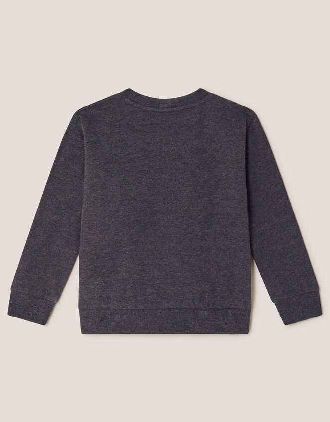 Christmas Santa Scene Sweatshirt, Grey (CHARCOAL), large