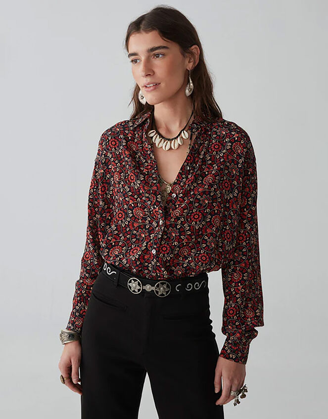 Maison Hotel Abstract Floral Print Shirt, Multi (MULTI), large