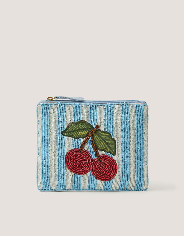 Cherry Stripe Beaded Purse, , large