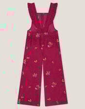 Embroidered Corduroy Dungarees, Red (BURGUNDY), large