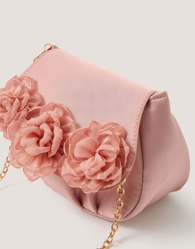 Corsage Satin Bridesmaid Bag, Pink (PINK), large
