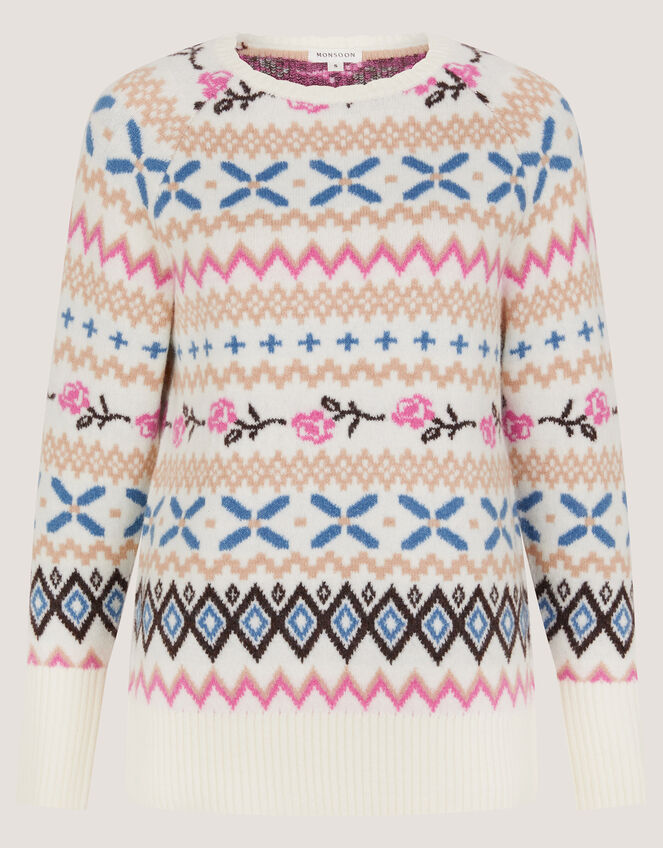 Fee Fair Isle Sweater, Ivory (IVORY), large