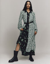 Frida Floral Print Dress, Green (GREEN), large
