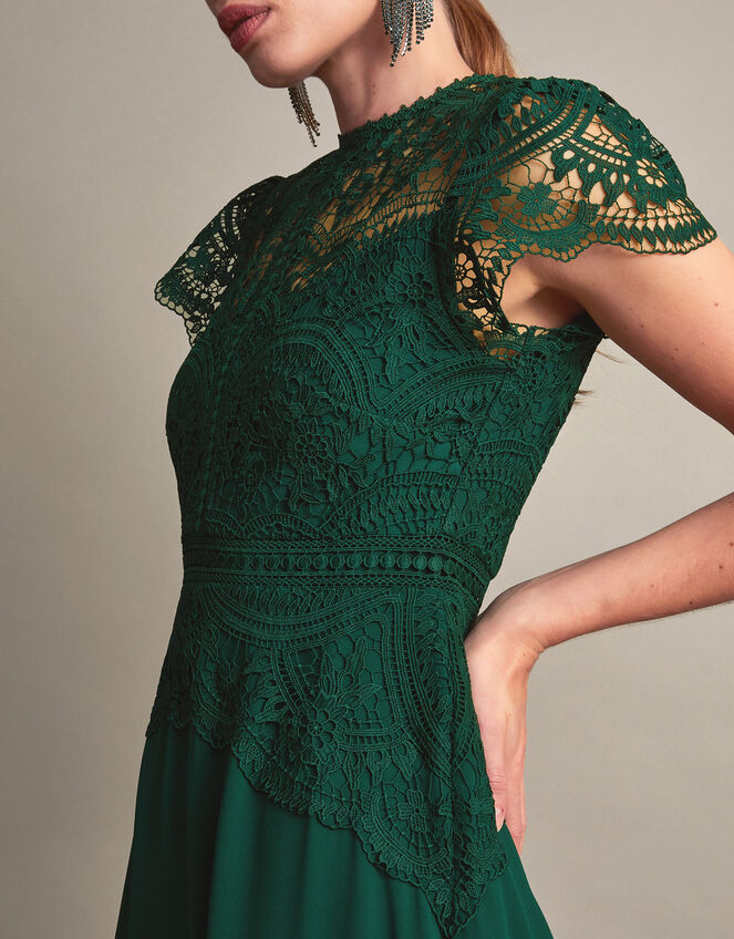 Monica Lace Midi Bridesmaid Dress, Green (GREEN), large
