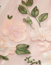 Olene Floral Embroidered Tulle Skirt, Orange (PEACH), large