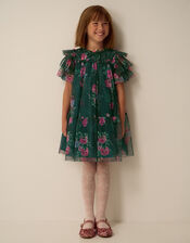 Thalia Rose Print Tulle Party Dress, Green (GREEN), large