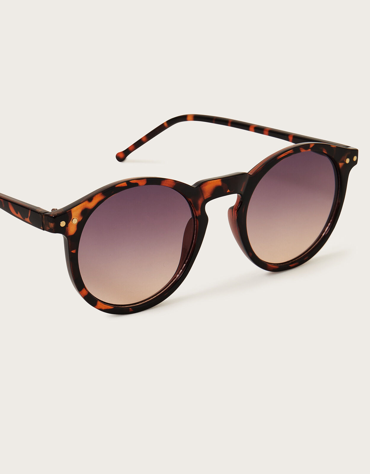 Tortoiseshell Round Sunglasses