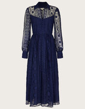 Gabriella Lace Shirt Dress, Blue (NAVY), large