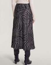 Dora Satin Skirt, Black (BLACK), large