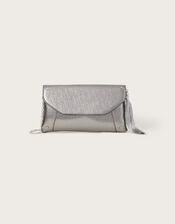 Metallic Ripple Clutch Bag, , large