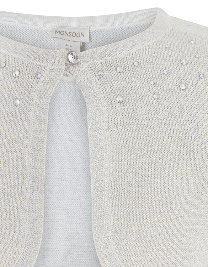 Niamh Crystal Knitted Cardigan, Silver (SILVER), large