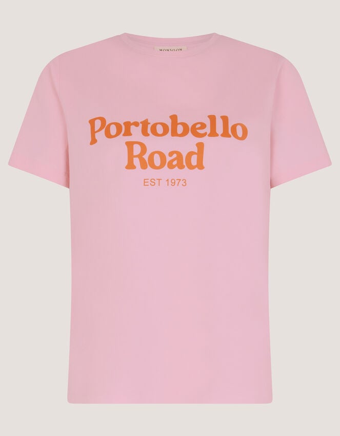 Portobello Road Slogan T-Shirt, Pink (PINK), large