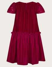 Vallie Velvet Sequin Swing Dress, Pink (MAGENTA), large