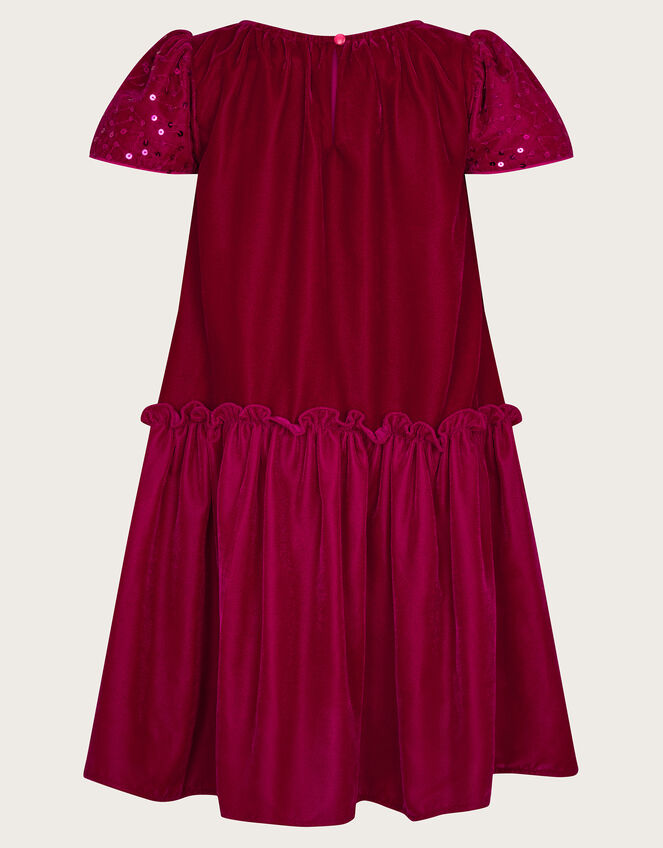 Vallie Velvet Sequin Swing Dress, Pink (MAGENTA), large