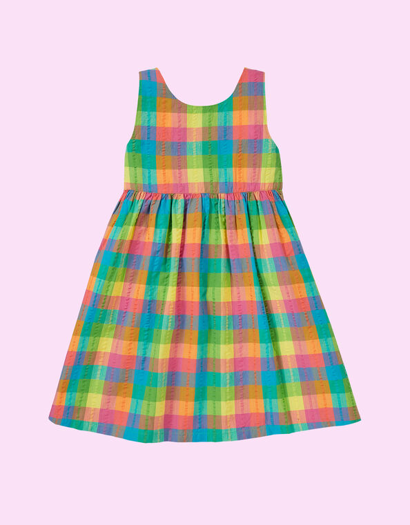 Frugi Check Summer Dress, Multi (MULTI), large