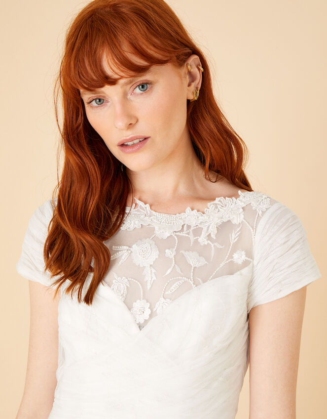 Sylvia Embroidered Bridal Dress, Ivory (IVORY), large