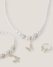 Pearly Butterfly Bridesmaid Jewellery Set, , large