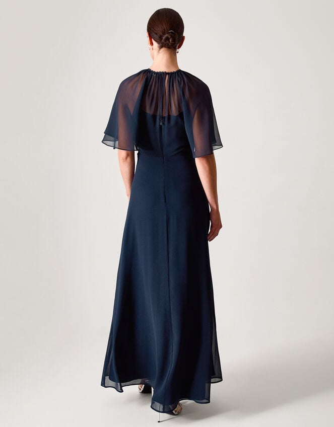 Mona Angel Sleeve Maxi Dress, Blue (NAVY), large