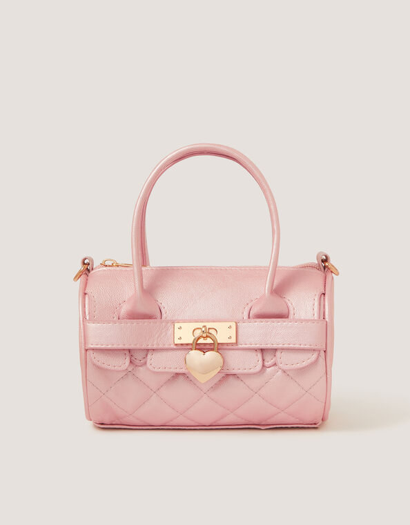 Belle Quilted Bowler Bag, , large