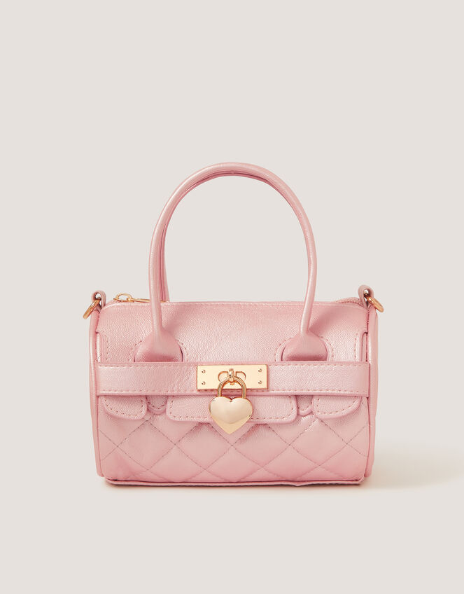 Belle Quilted Bowler Bag, , large