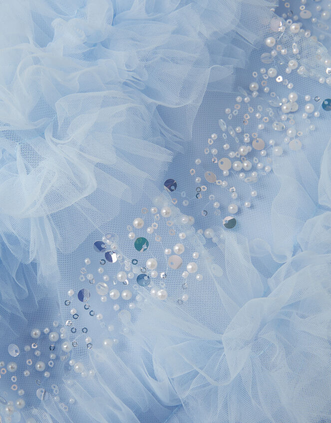 Nyla Embellished Ruffle Party Dress, Blue (PALE BLUE), large