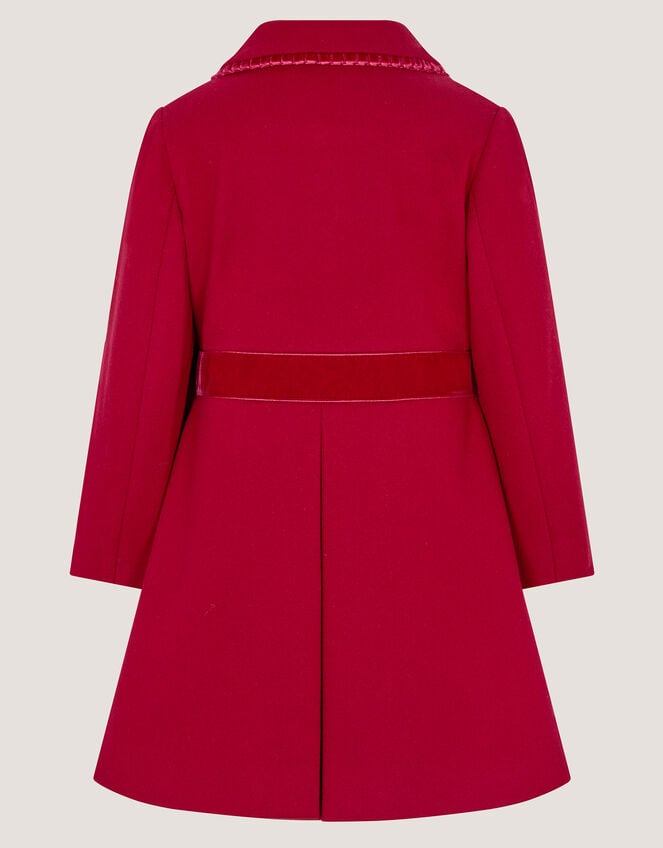 Velvet Bow A-Line Coat, Red (RED), large