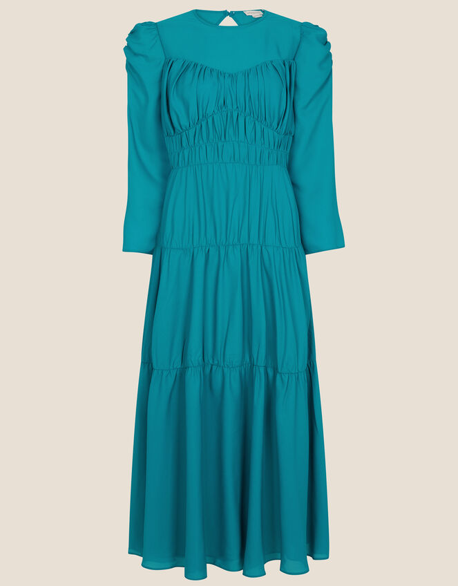 Penny Tiered Midi Dress, Teal (TEAL), large