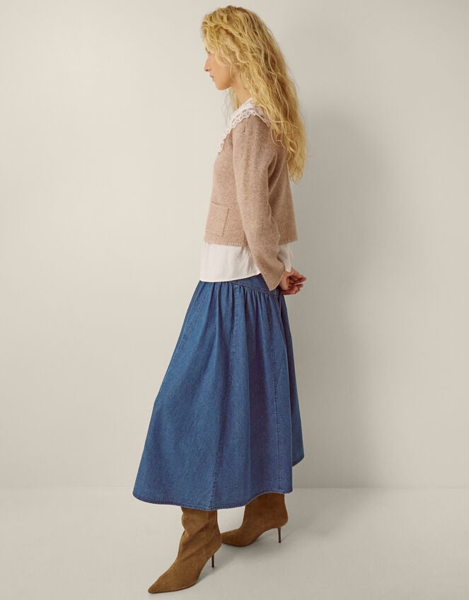 Neve Knot Button Cardigan, Natural (NATURAL), large