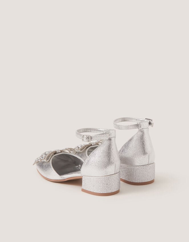 Gemstone Bow Two Part Heels, Silver (SILVER), large