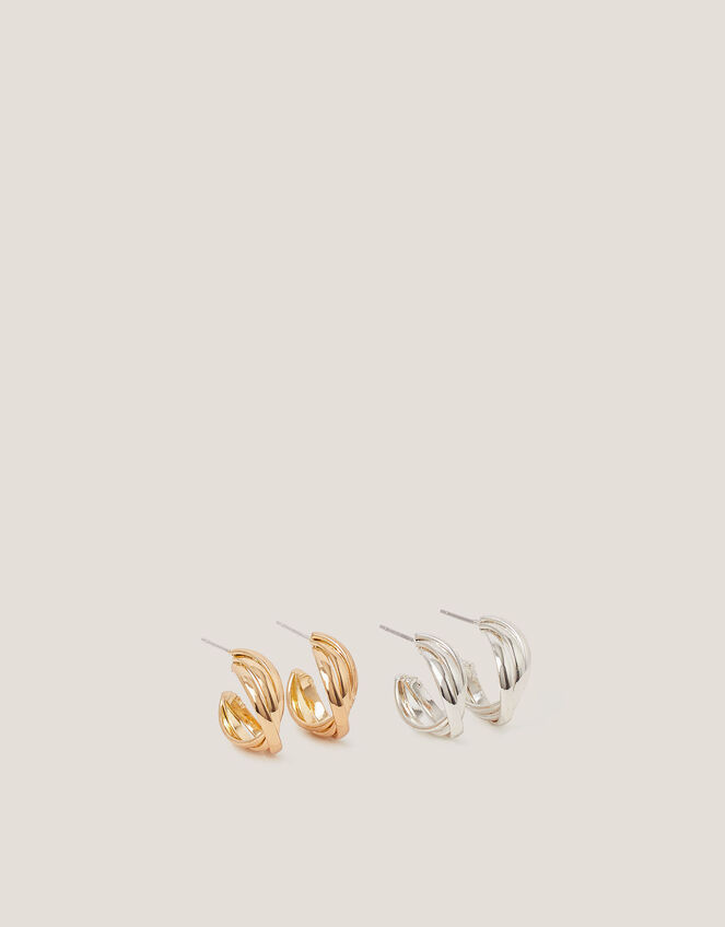 2-Pack Twist Hoop Earrings, , large