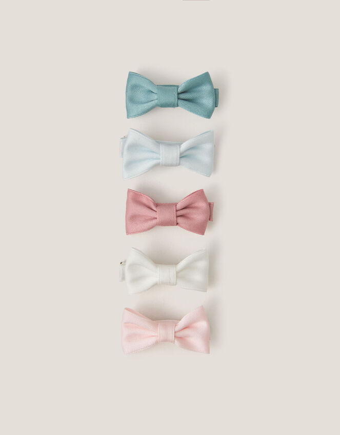 5-Pack Mini Bow Hair Clips, , large