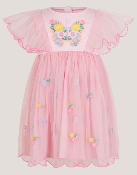 Baby Butterfly Tulle Jersey Dress, Pink (PINK), large