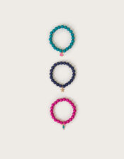 3-Pack Chunky Bead Charm Bracelets, , large