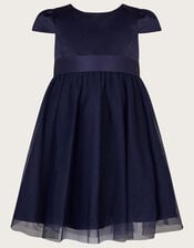 Baby Tulle Bridesmaid Dress , Blue (NAVY), large