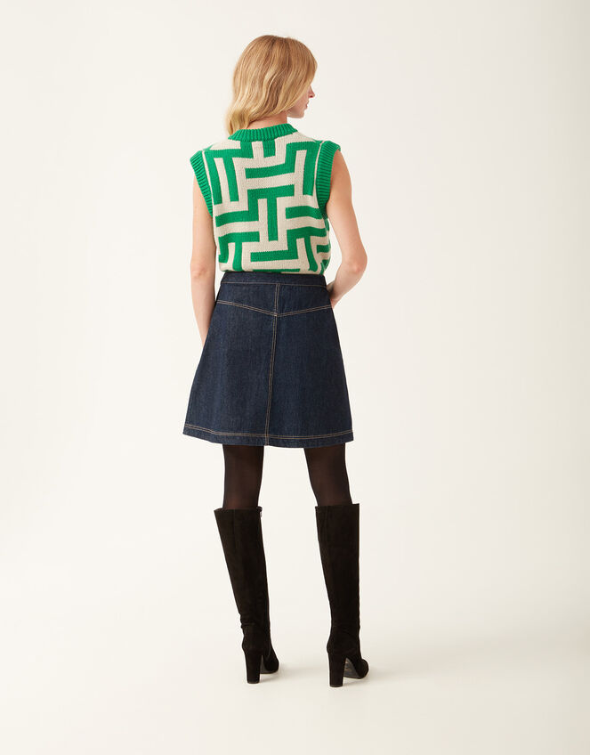 Mirla Beane Francis Denim Skirt, Blue (INDIGO), large